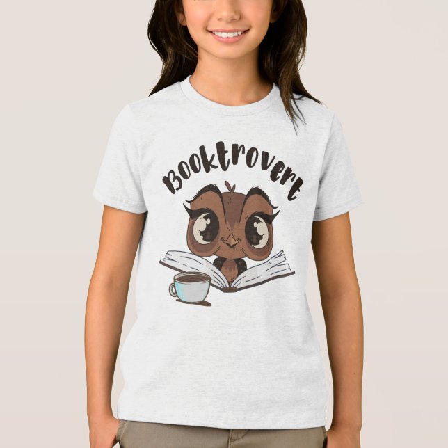 Camiseta Coruja-boquiaberta com livro e café (Frente)