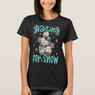 Camiseta Coruja Branca E Floco De Neve Bonito Para As Mulhe