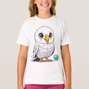 Camiseta Coruja Branca Engraçada Jogando Voleibol