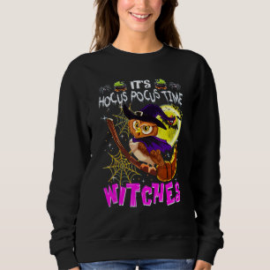 Camiseta Coruja Bruxa é Hocus Pocus Time Witches Halloween