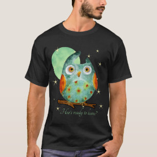 Camiseta Coruja Caprichosa Estilo Aquarela Nome Escola Atrá
