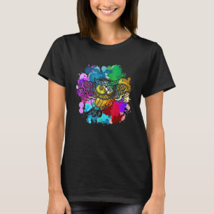 Camiseta Coruja Colorida de Aves Florestais 2