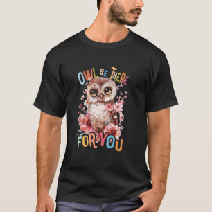 Camiseta coruja com flores corujas fofinhas voando de manhã