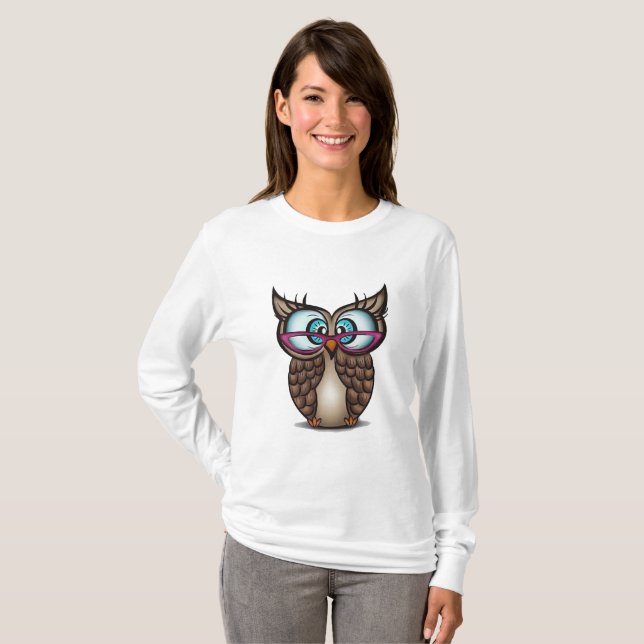 Camiseta Coruja com olhos grandes (Frente Completa)
