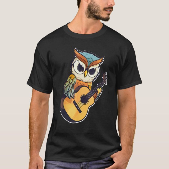 Camiseta Coruja com um violão ,Coruja (Frente)