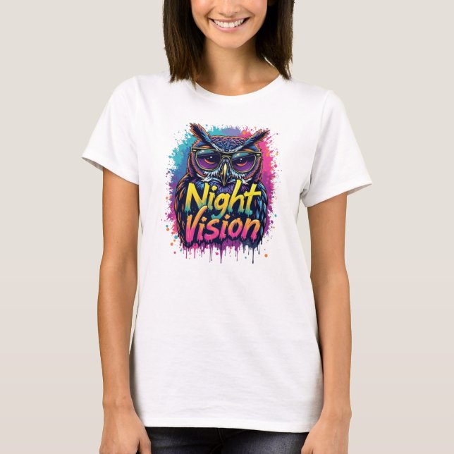 Camiseta Coruja Com Visão Noturna (Frente)