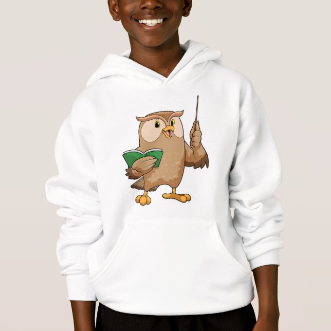 Camiseta Coruja como Professora com Livro e Ponteiro (Frente)