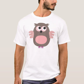 Camiseta Coruja cor-de-rosa engraçada