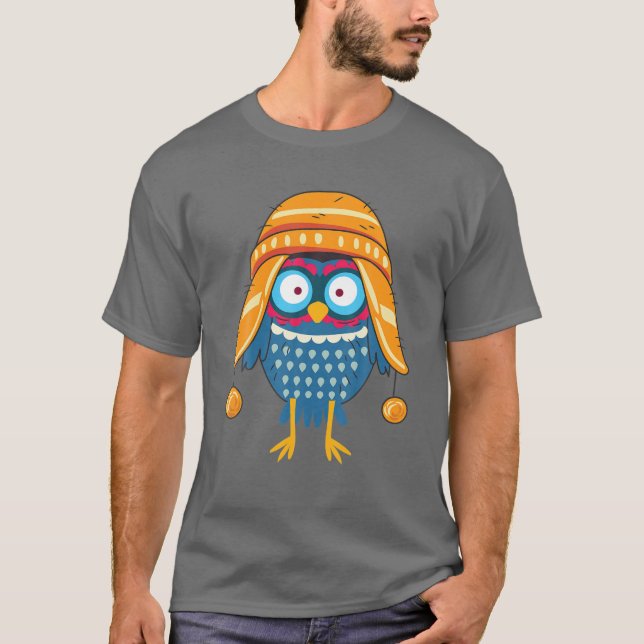 Camiseta Coruja Coruja Coruja Cagada Engraçada Beanie Hat E (Frente)