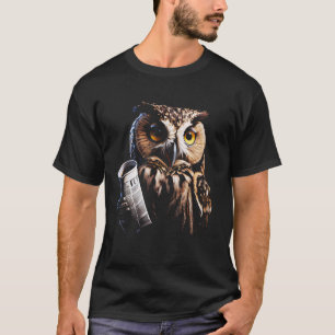 Camiseta Coruja Coruja-de-Arte-Pássica Gráfica Coruja