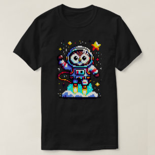 Camiseta Coruja Cósmica: Explorador de Espaço de 8 Bits