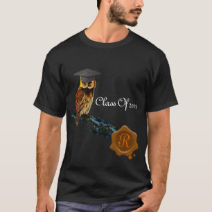 CAMISETA CORUJA DA GRADUAÇÃO E MONOGRAMA MARROM DO SELO D