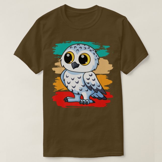 Camiseta Coruja da Neve Colorida (Frente do Design)