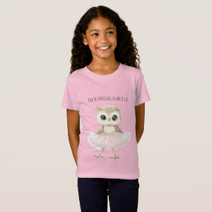 Camiseta Coruja Dançando Tutu Rosa Bailarina