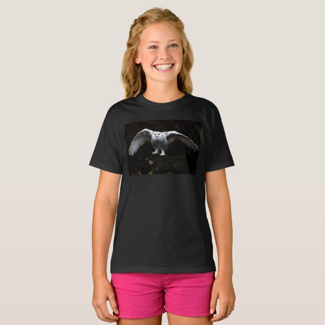 Camiseta Coruja das Neves Com Asas Abertas gca (Frente Completa)
