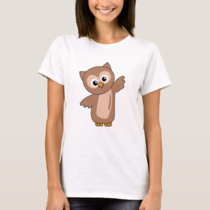 Camiseta Coruja De Animais Doce Para Crianças De Pássaro