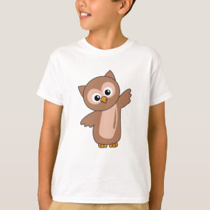 Camiseta Coruja De Animais Doce Para Crianças De Pássaro