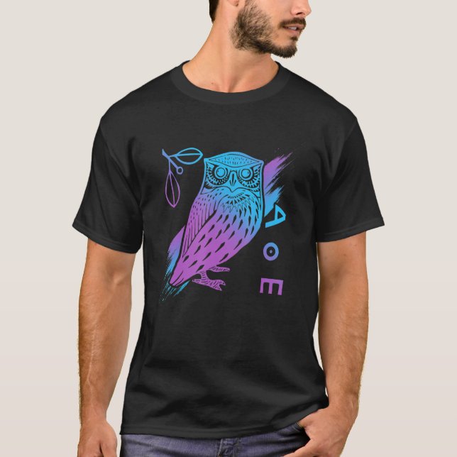 Camiseta Coruja de Athena - mitologia grega - Grécia antiga (Frente)