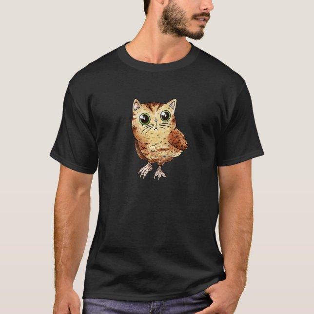 Camiseta Coruja de Bebê Gato Fofo (Frente)
