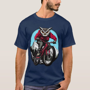 Camiseta Coruja de bicicleta - Camisa-T de bicicleta