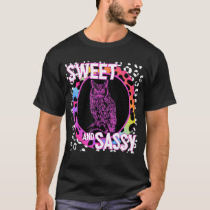 Camiseta Coruja-de-bico-cúpula 90 Nostalgia Rainbow Leopard