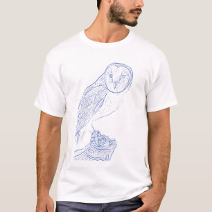 Camiseta Coruja de celeiro (azul)
