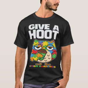 Camiseta Coruja de Conscientização do Autismo Dê um Grito A