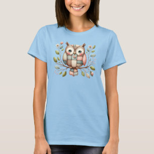 Camiseta Coruja de Patchwork na Floresta Caprichosa