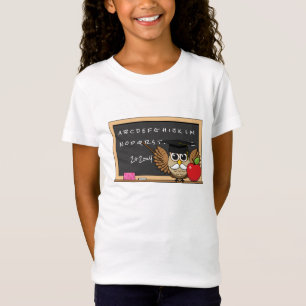 Camiseta Coruja de Professores Bonita com Cartoon Apple