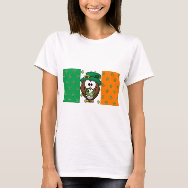 Camiseta Coruja do dia de São Patrício (Frente)
