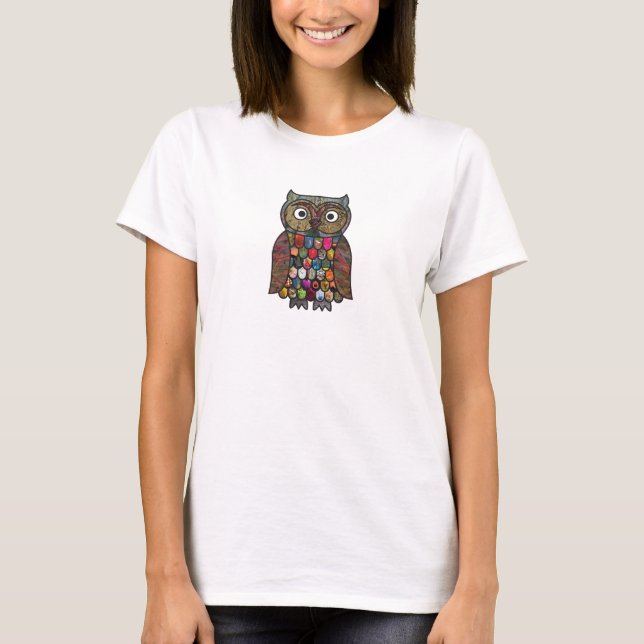 Camiseta Coruja dos retalhos (Frente)