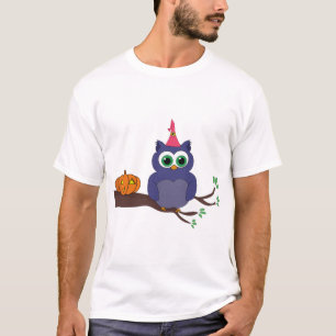 Camiseta Coruja e Abóbora das Bruxas
