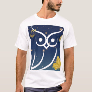 Camiseta Coruja e Borboletas
