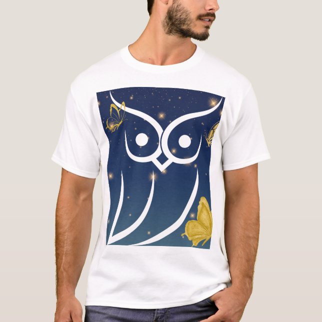 Camiseta Coruja e Borboletas (Frente)