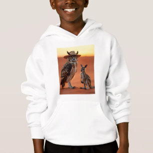 Camiseta coruja e capuz-do-canguru