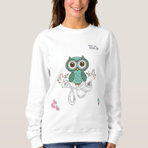 Camiseta coruja e flores