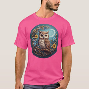 Camiseta Coruja e Lua Encantadores – Arte de Parede Florest