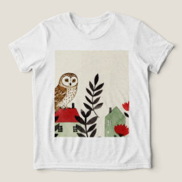 Camiseta Coruja e um pássaro