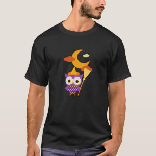 Camiseta Coruja Engraçada Bruxa Halloween Testemunha Chap