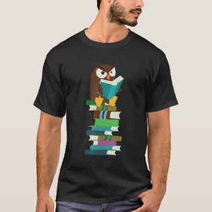 Camiseta Coruja engraçada irritada livros leitura professor