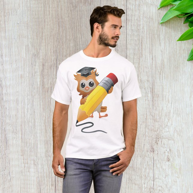 Camiseta Coruja Escrevendo (Criador carregado)