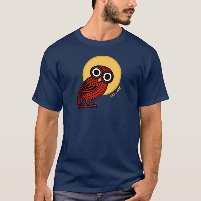 Camiseta Coruja está bem com esta coruja ateniense (Frente)