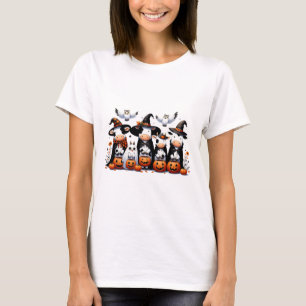 Camiseta Coruja Fantasma Vaca Animais do Dia das Bruxas Vac