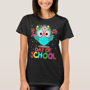 Camiseta Coruja Feliz 100º Dia De Escola Professor Aluno