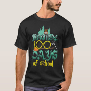 Camiseta Coruja Mágica 100º Dia Mágico Feiticeiro Feliz 100