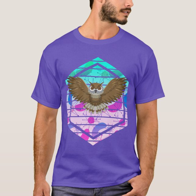 Camiseta Coruja Moderna do meio século (Frente)