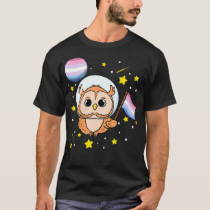 Camiseta Coruja No Orgulho Bigender Espacial