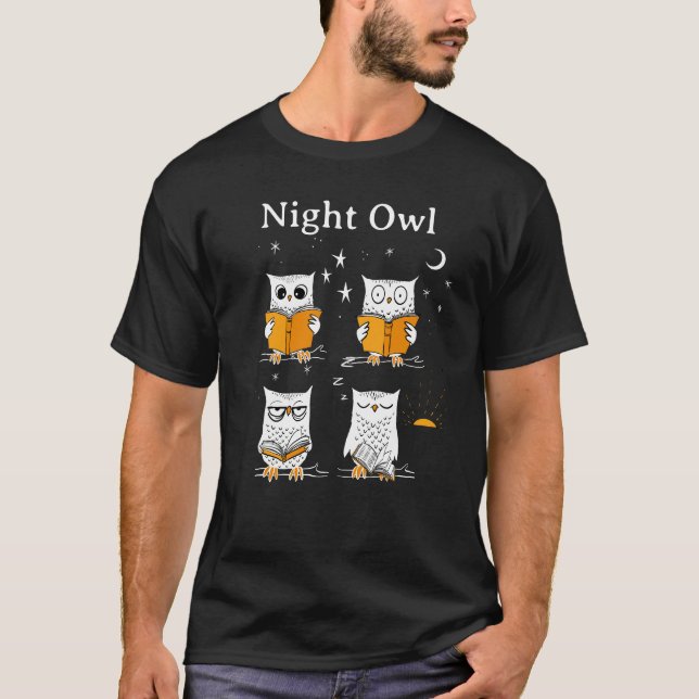 Camiseta Coruja-Noite Café Negro A Noite Toda (Frente)