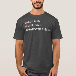 Camiseta Coruja-Noite-Pássaro Esgotado Pombo 1