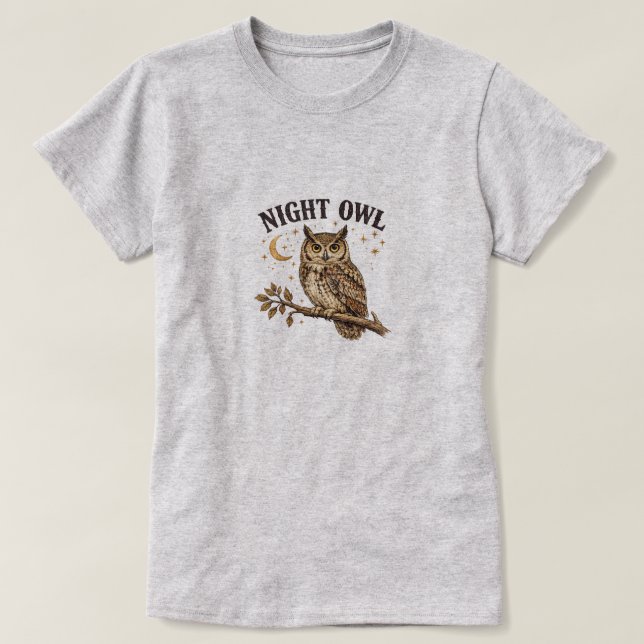 CAMISETA CORUJA NOTURNA (Frente do Design)